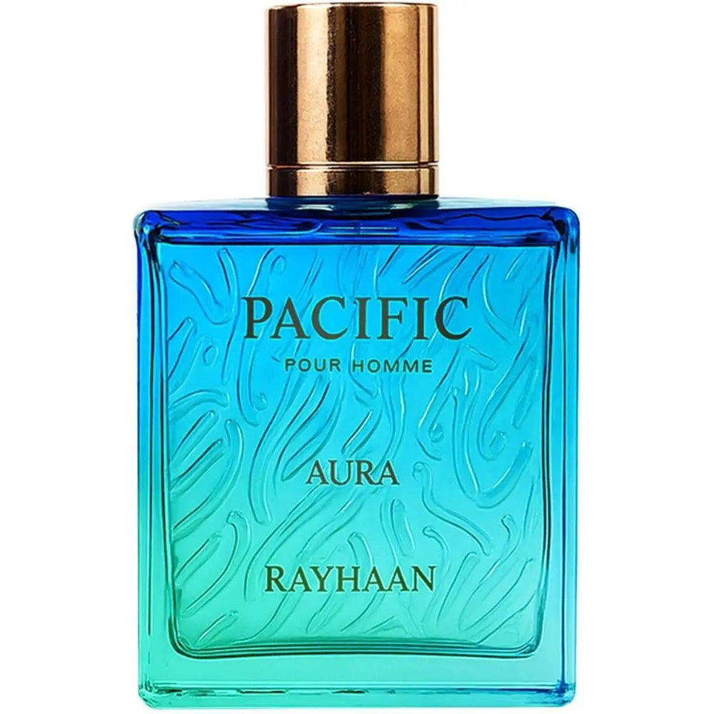 Rayhaan Pacific Aura EDP 3.4 oz – Men's Fresh Aquatic Cologne 100ml HorizonHub Store