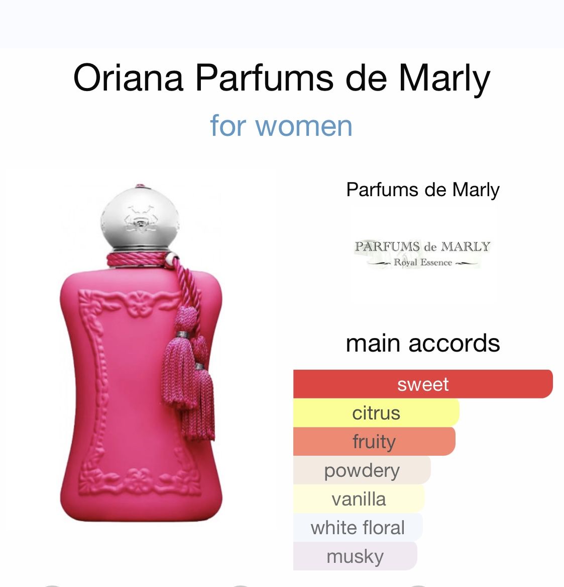 Parfums de Marly Oriana Eau de Parfum 2.5 oz 75ml Spray | Fruity Floral Women's Perfume
