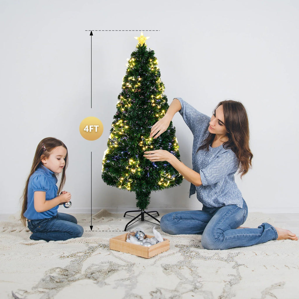 4ft Pre-Lit Fibre Optic Christmas Tree – 120cm Alsonic UK