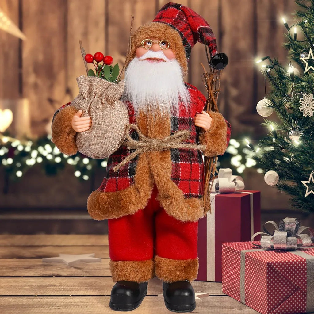 Plush Santa Claus Doll Christmas Decoration – Soft Fabric Santa Figurine for Home & Shop Display Stylish Shop