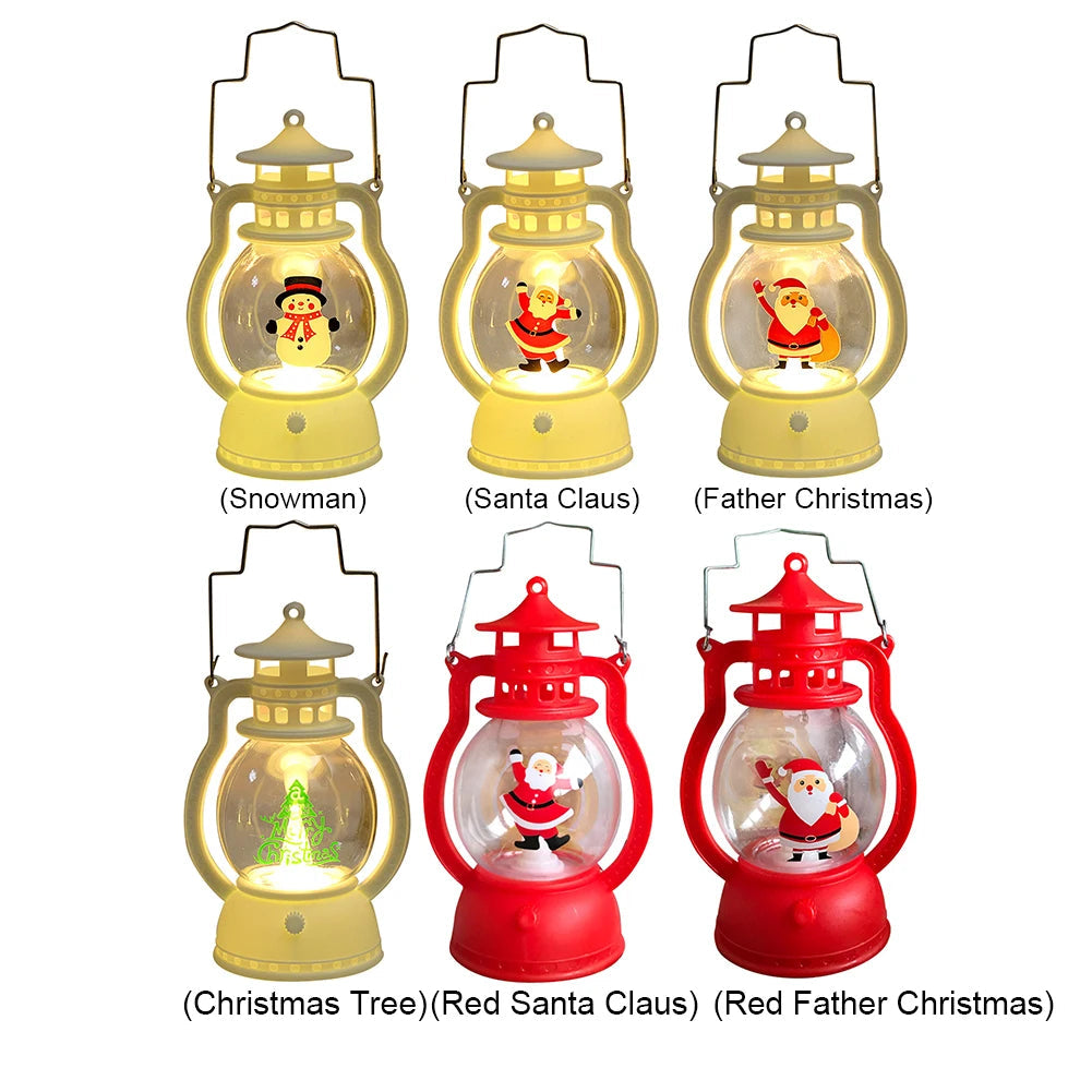 Christmas LED Lantern Night Light – Battery Operated Hanging Decorative Lantern with Handle Stylish Shop