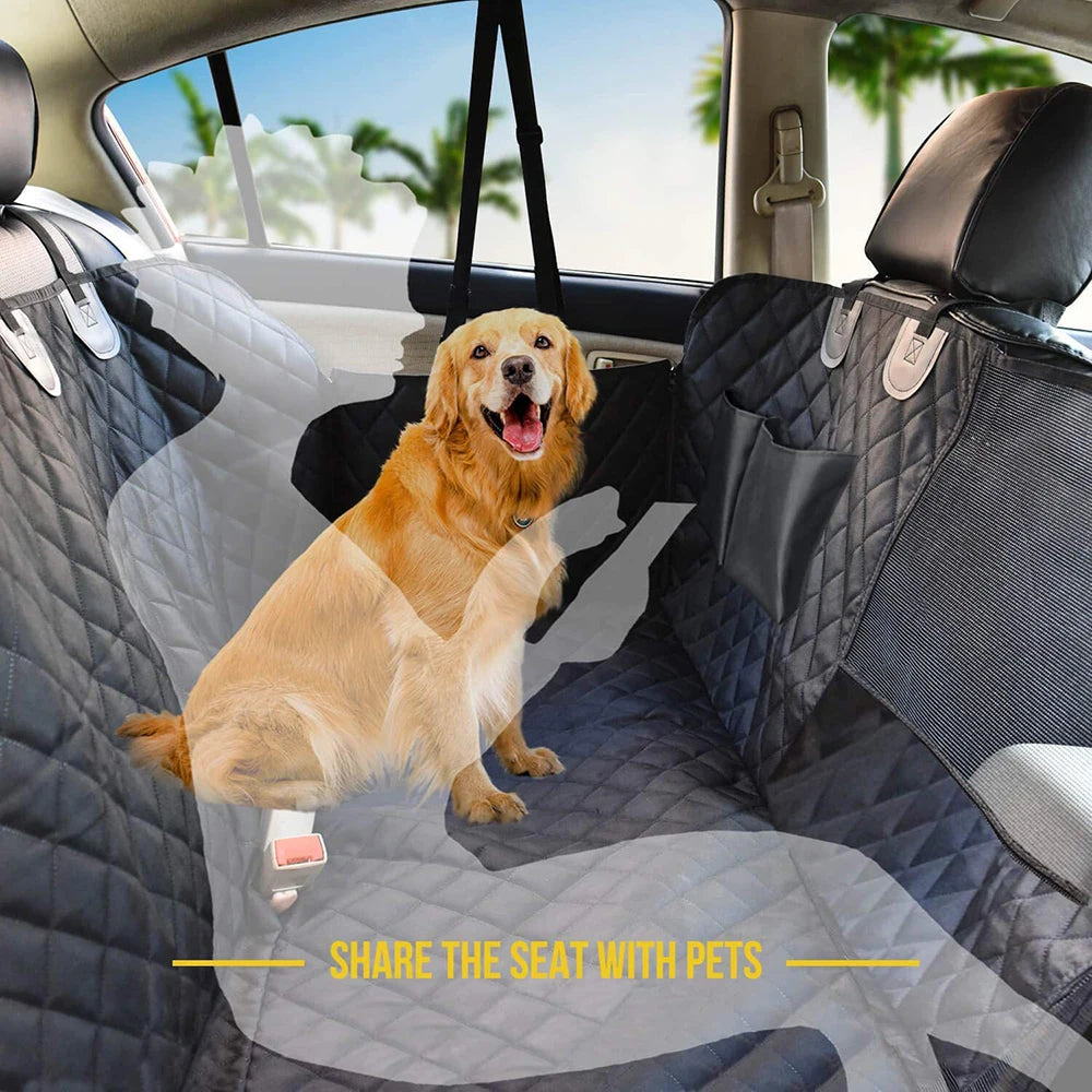 Waterproof Dog Seat Cover for Back Seat – Anti-Slip Car Hammock with Mesh Window Alsonic UK