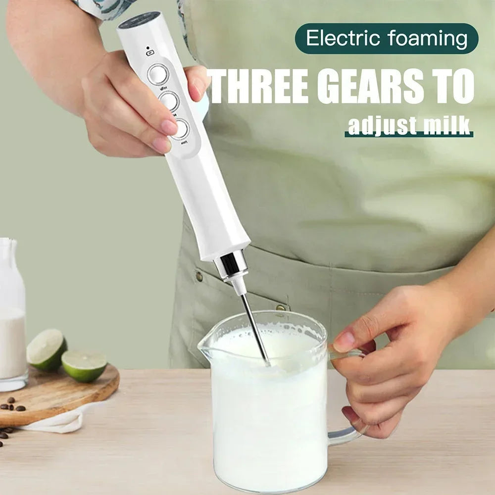 USB Rechargeable Milk Frother – Mini Handheld Electric Foam Maker with 3 Speeds Alsonic UK