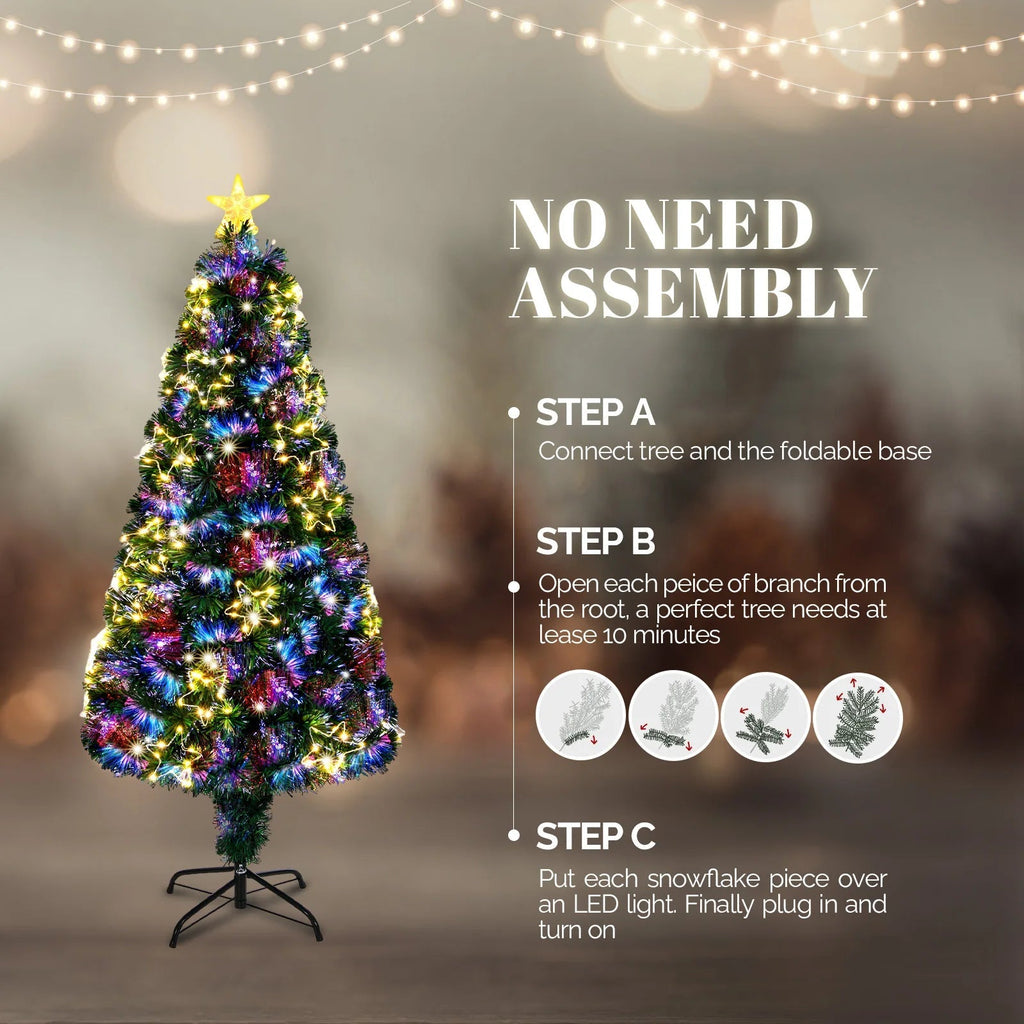 4ft Pre-Lit Fibre Optic Christmas Tree – 120cm Alsonic UK