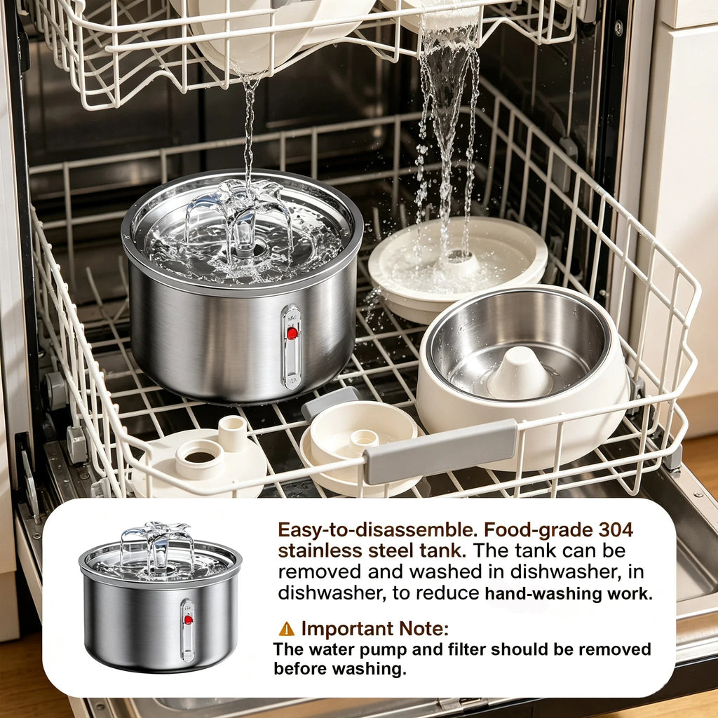 Automatic Cat Water Fountain – 304 Stainless Steel, Ultra Quiet Alsonic UK