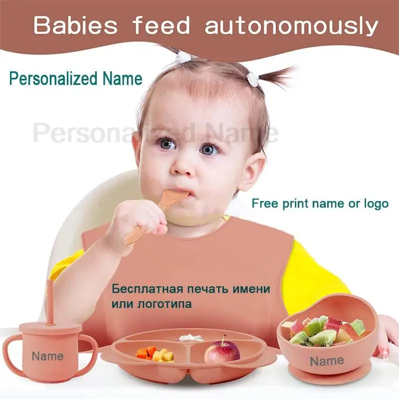 Personalized Baby Silicone Feeding Set – 6 Pcs Alsonic UK