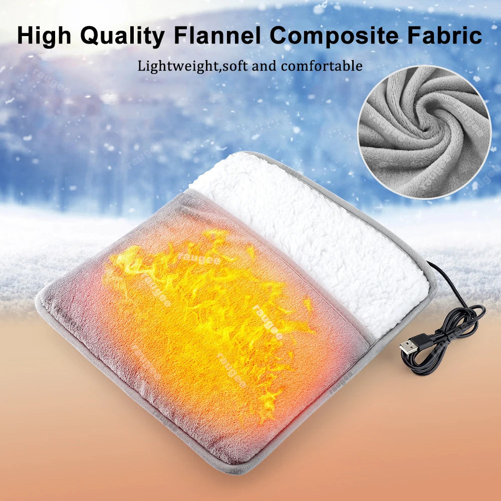 USB Electric Foot Warmer – Soft Plush Heated Foot Heating Pad for Home & Office Stylish Shop