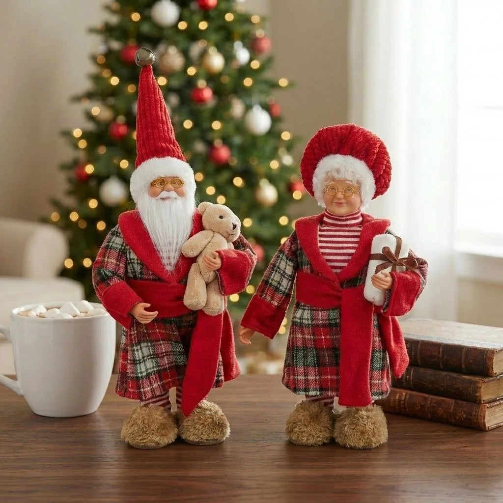 Plush Santa Claus Doll Christmas Decoration – Soft Fabric Santa Figurine for Home & Shop Display Stylish Shop