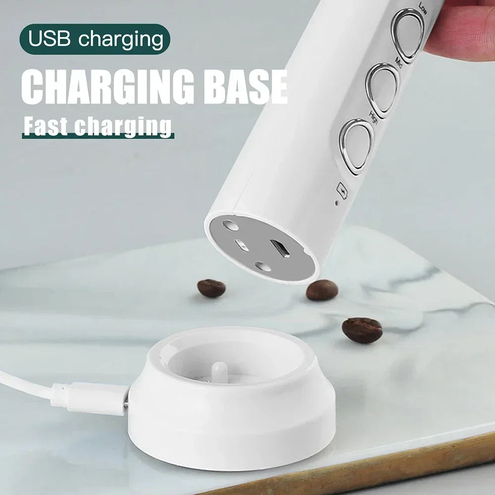 USB Rechargeable Milk Frother – Mini Handheld Electric Foam Maker with 3 Speeds Alsonic UK