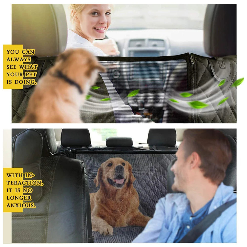 Waterproof Dog Seat Cover for Back Seat – Anti-Slip Car Hammock with Mesh Window Alsonic UK
