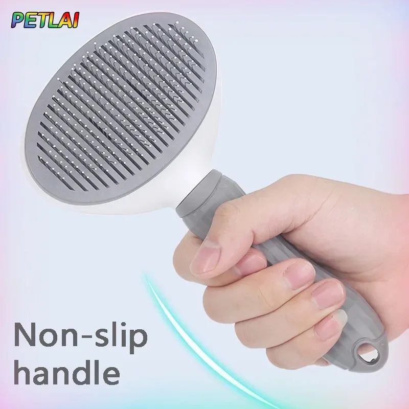 Self-Cleaning Slicker Brush for Cats & Dogs – Pet Hair Removal Grooming Comb with Anti-Slip Handle Alsonic UK