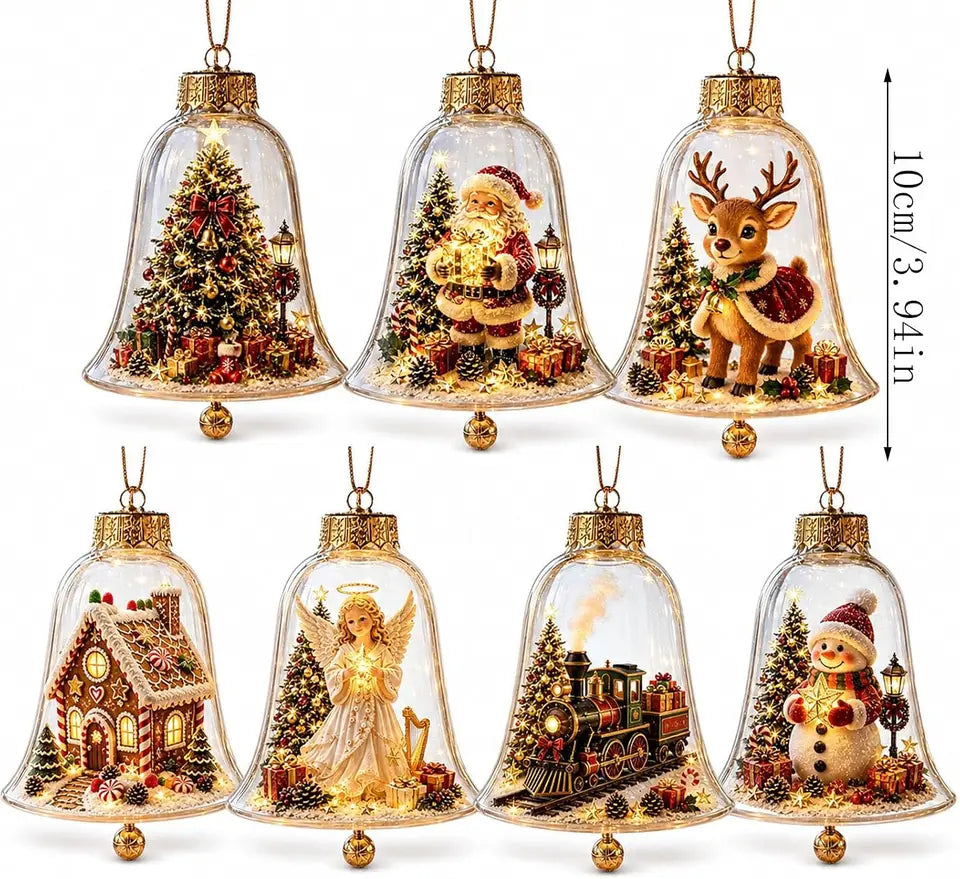 Lighted Santa Claus Christmas Tree Ornament – Transparent Hanging Pendant Decoration Stylish Shop