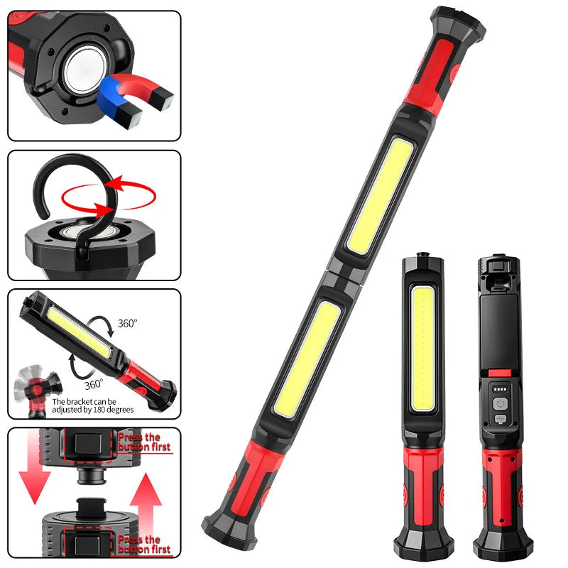 Rechargeable LED Work Light 1200LM, Magnetic Mechanic Torch Alsonic UK