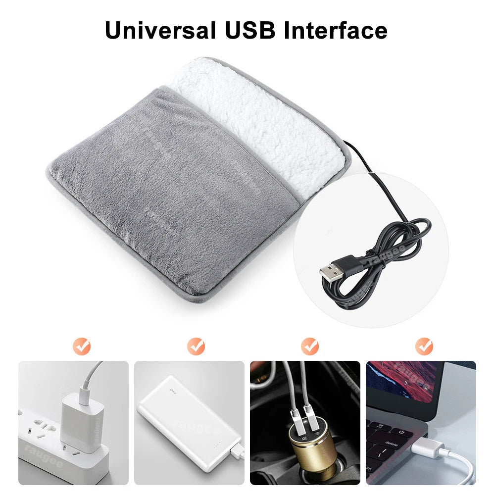 USB Electric Foot Warmer – Soft Plush Heated Foot Heating Pad for Home & Office Stylish Shop