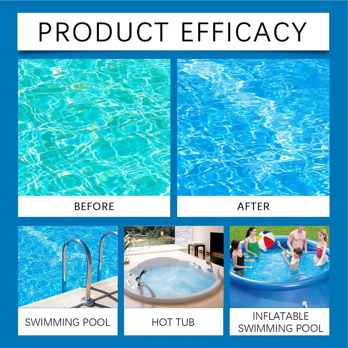 Pool Water Clarifier – 100ml Pool Cleaner Alsonic UK