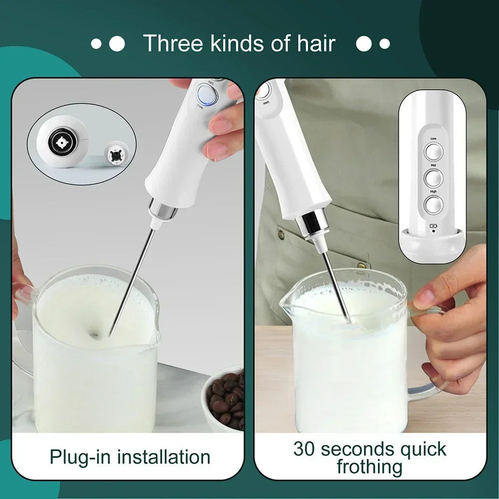 USB Rechargeable Milk Frother – Mini Handheld Electric Foam Maker with 3 Speeds Alsonic UK