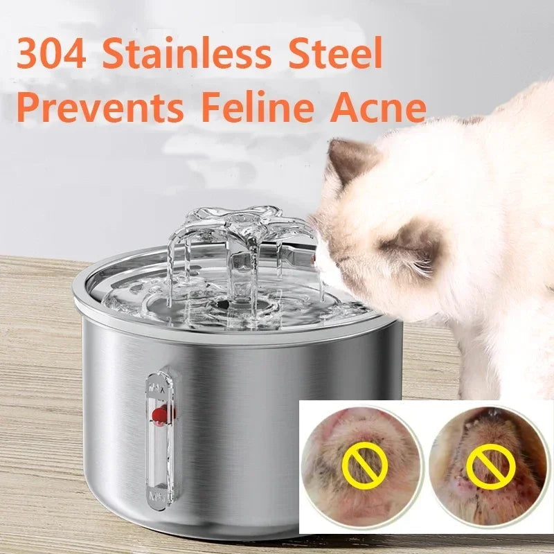 Automatic Cat Water Fountain – 304 Stainless Steel, Ultra Quiet Alsonic UK