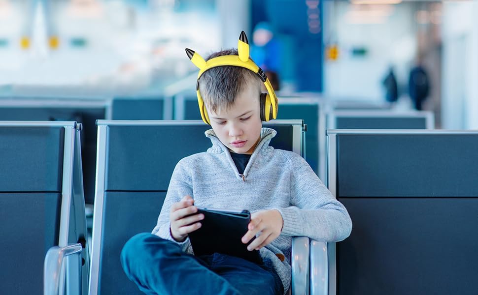 Pokémon Pikachu Bluetooth Headphones for Kids – Wireless Over-Ear with Mic