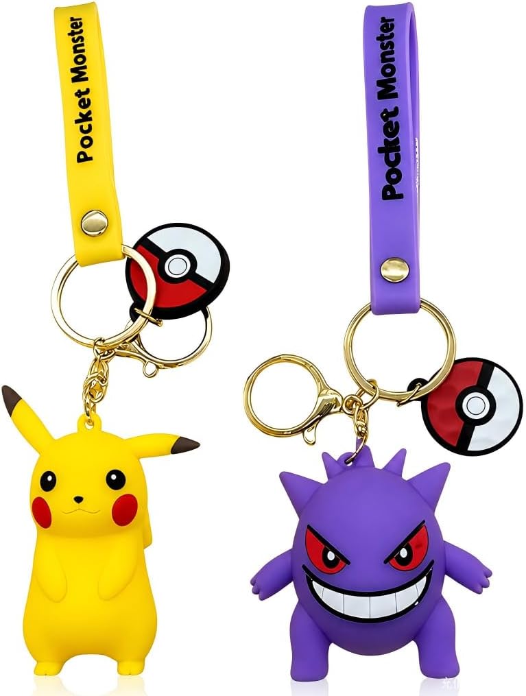 Cute cartoon silicone keychain character key ring for bags and keys