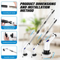 Cordless electric spin scrubber with adjustable long handle and 9 replaceable brush heads for bathroom and kitchen cleaning