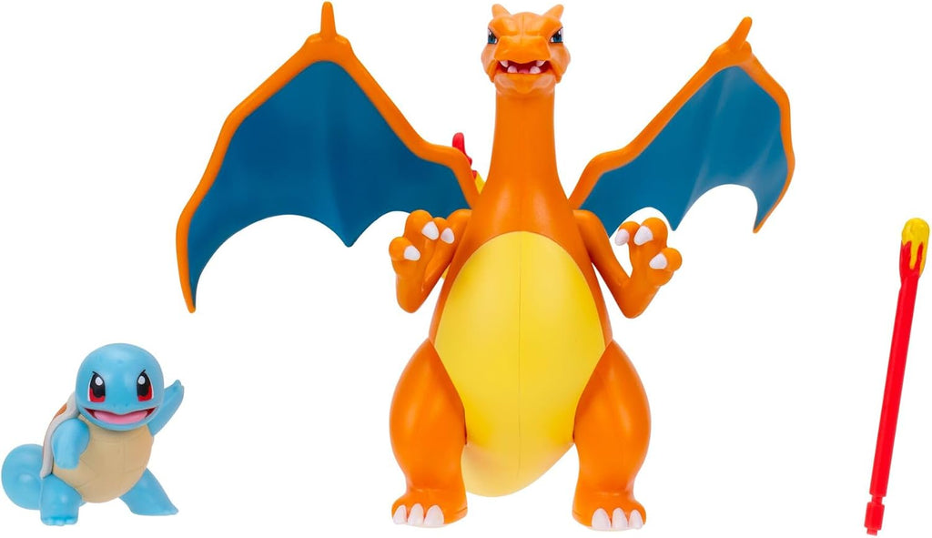 Pokémon Squirtle & Charizard Figure 2-Pack – Collectible Battle Figures