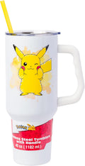 Pokémon Pikachu 40 oz stainless steel tumbler with handle and reusable straw
