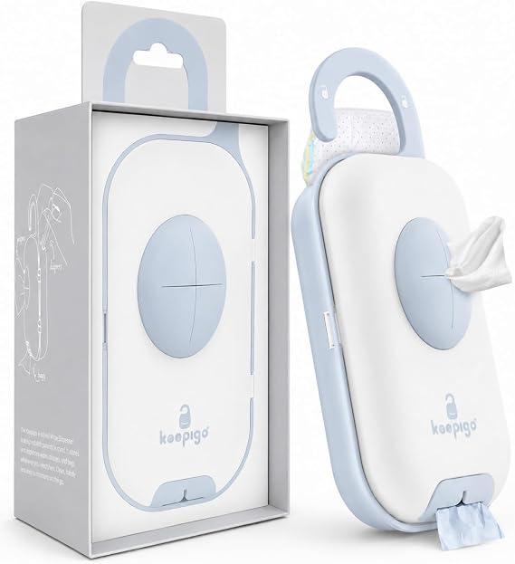 Keepigo 3-in-1 Diaper Bag Wipe Dispenser - Portable Baby Wipe Holder & Diaper Organizer for Travel