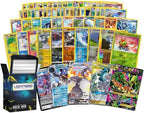 Pokémon card bundle of 50 assorted cards with a deck box and a guaranteed double rare card