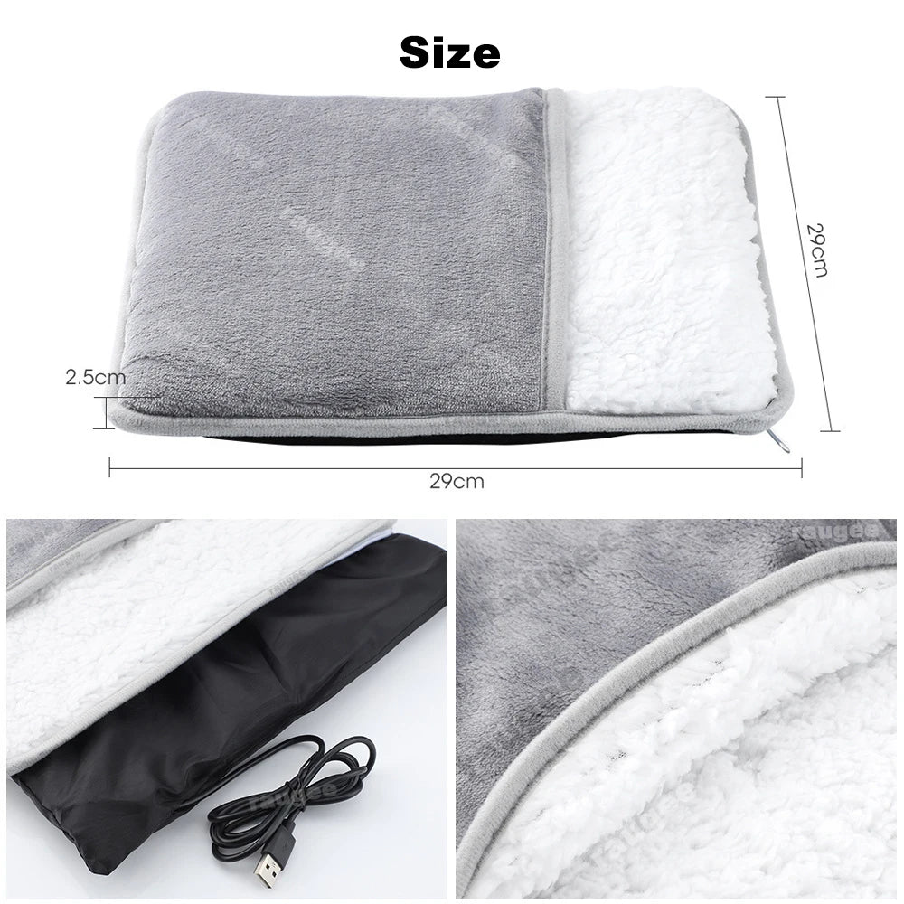 USB Electric Foot Warmer – Soft Plush Heated Foot Heating Pad for Home & Office Stylish Shop