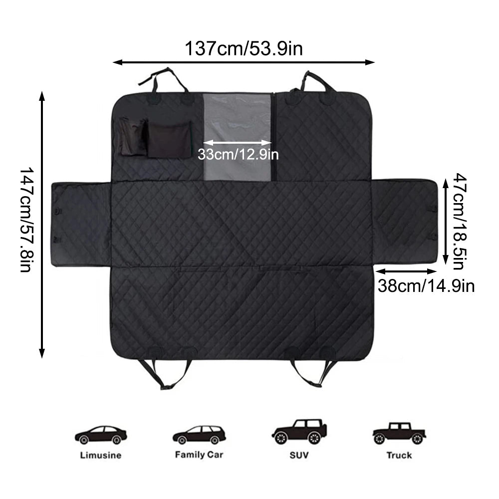 Waterproof Dog Seat Cover for Back Seat – Anti-Slip Car Hammock with Mesh Window Alsonic UK