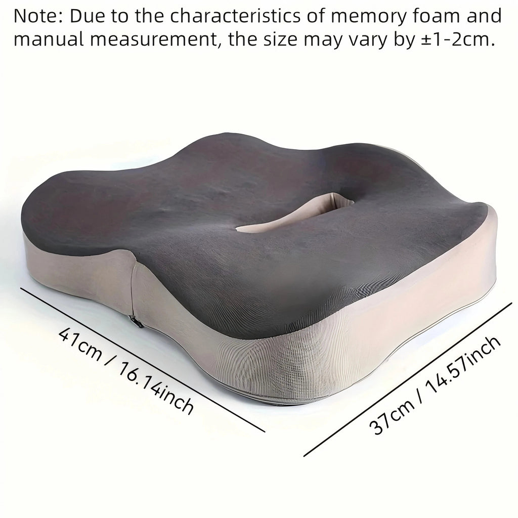Memory Foam Seat Cushion – Non-Slip Comfort Cushion for Office Chair & Car Seat, Grey Alsonic UK