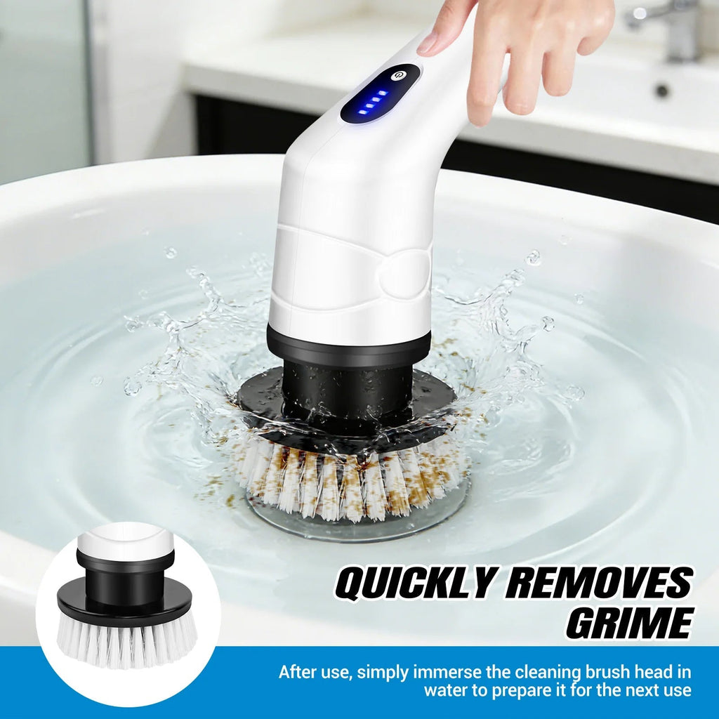 Electric Spin Scrubber – Cordless Shower Cleaning Brush with 9 Heads & Long Handle Alsonic UK