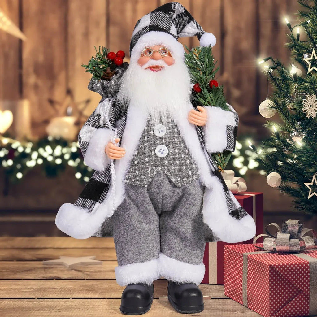 Plush Santa Claus Doll Christmas Decoration – Soft Fabric Santa Figurine for Home & Shop Display Stylish Shop