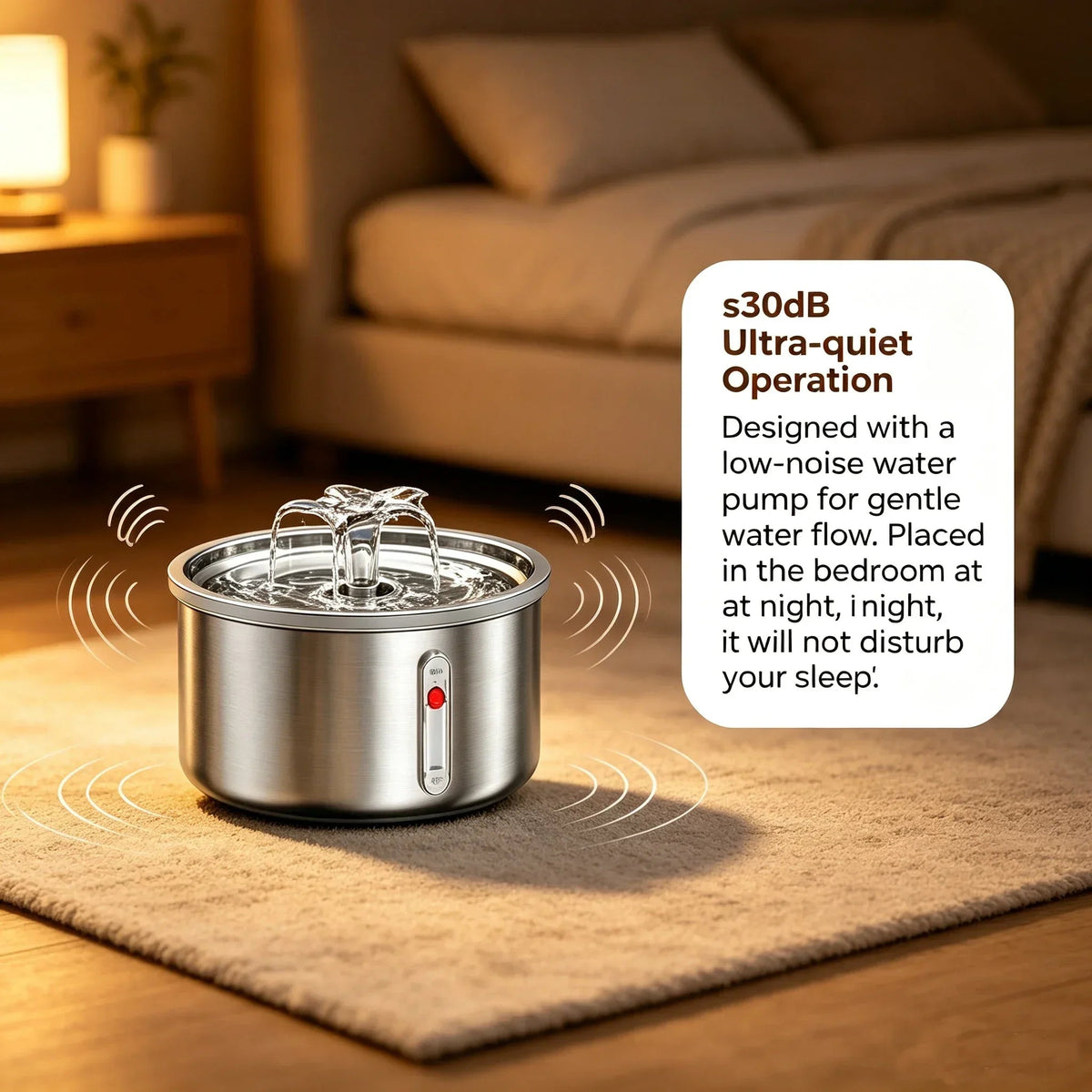 Automatic Cat Water Fountain – 304 Stainless Steel, Ultra Quiet Alsonic UK