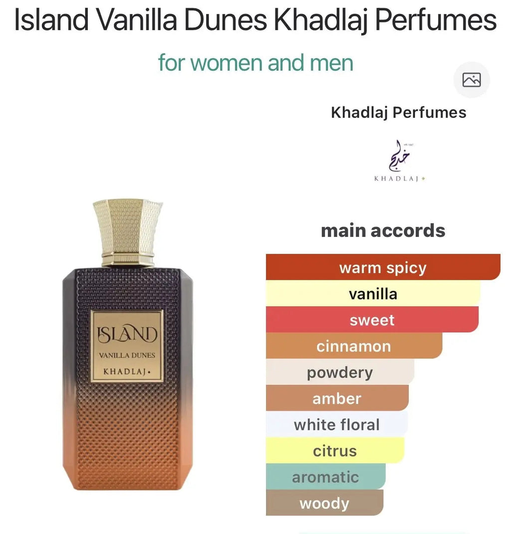 Khadlaj Island Vanilla Dunes Extrait de Parfum 3.4 oz – Unisex Vanilla Scent HorizonHub Store