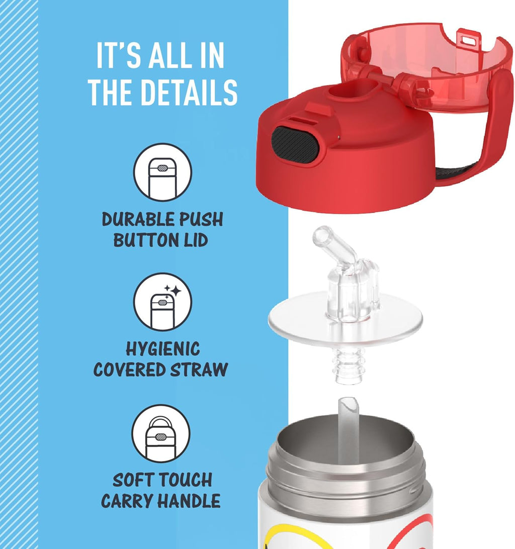 Thermos Pokémon Kids Water Bottle 12 oz – Insulated Bottle with Straw