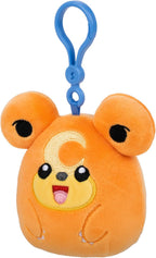 Pokémon Squishmallows Teddiursa Plush Clip – Soft Collectible Clip-On Toy