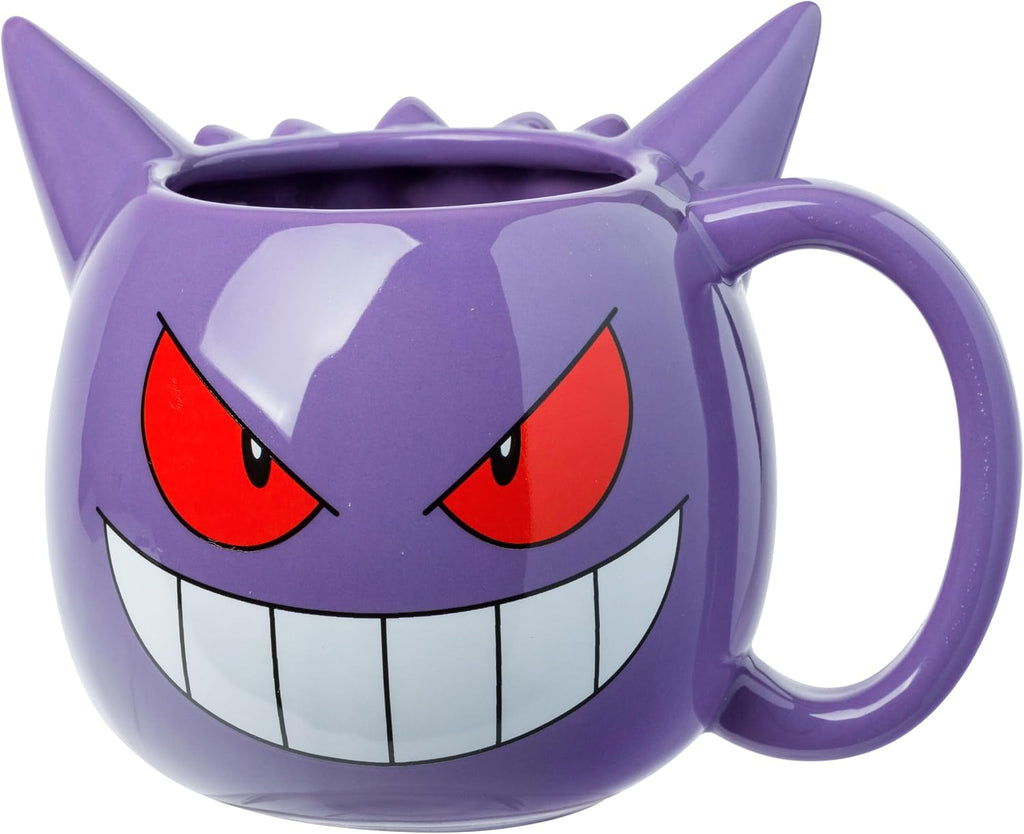 Pokémon Gengar 3D sculpted 20 oz ceramic mug with tongue-out face design