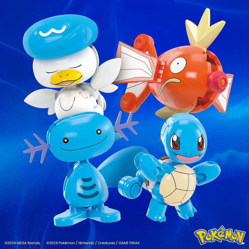 MEGA Pokémon Water-Type Building Set – 4 Buildable Poseable Figures with Poké Balls