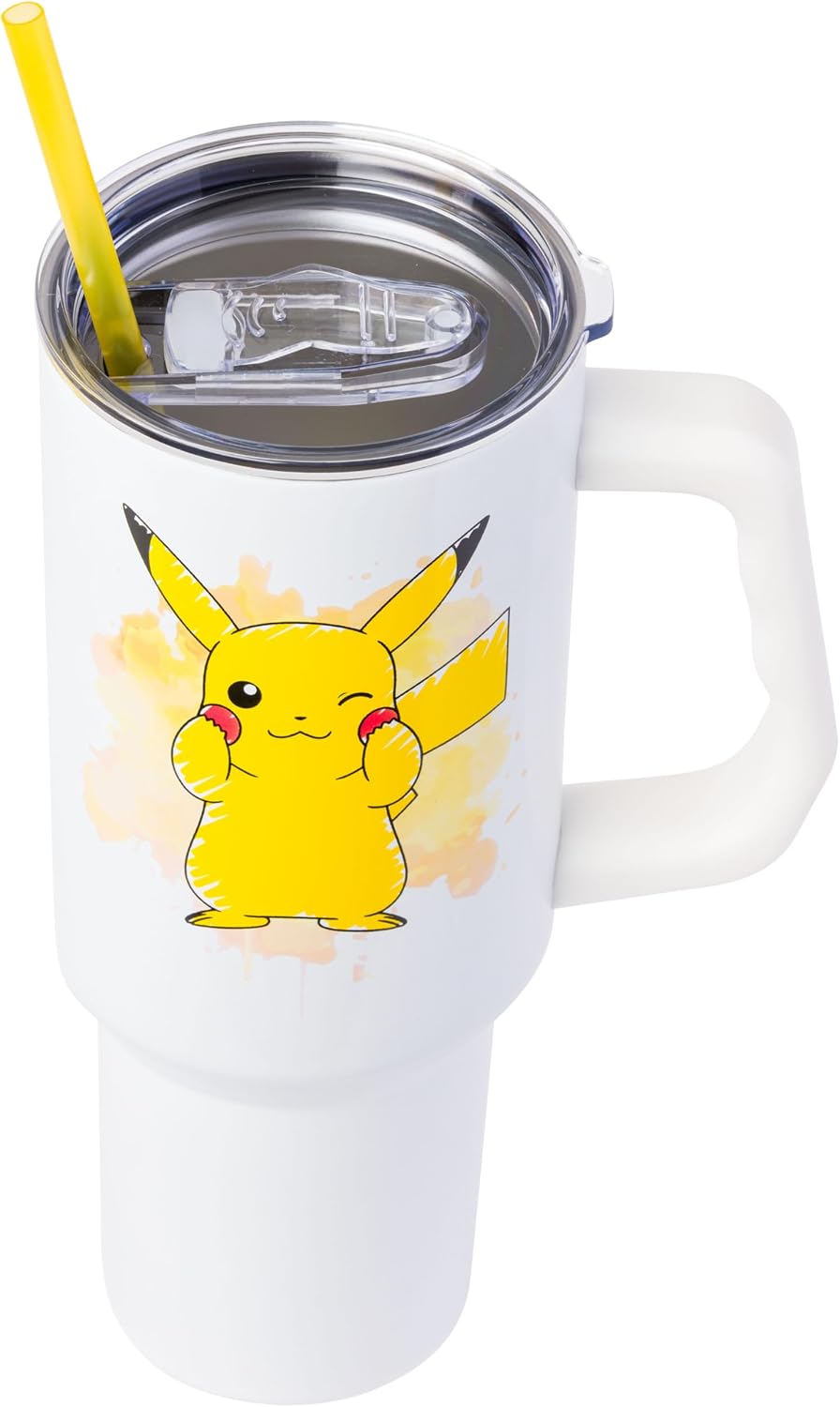 Pokémon Pikachu Tumbler 40 oz – Stainless Steel Cup with Handle & Straw