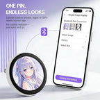 Digital Badge Pin – 1.7" LED Touchscreen Wearable for Photos, GIFs & Videos