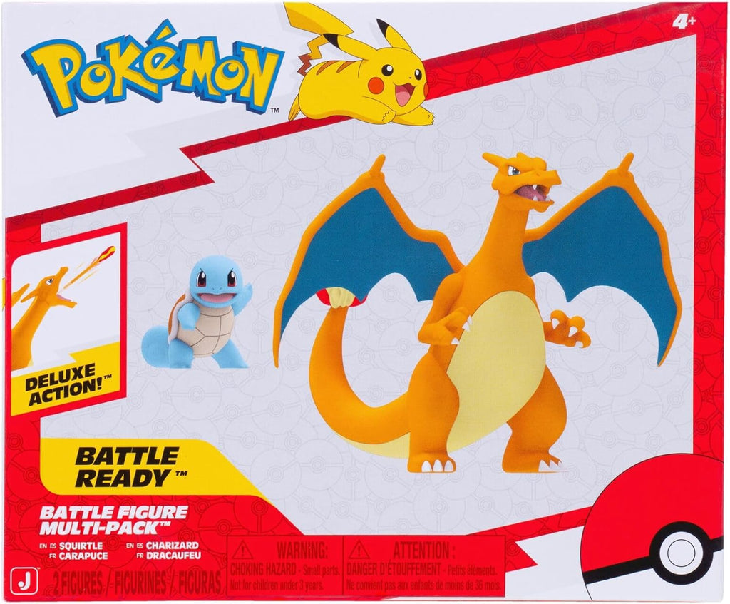 Pokémon Squirtle and Charizard collectible battle figure 2-pack