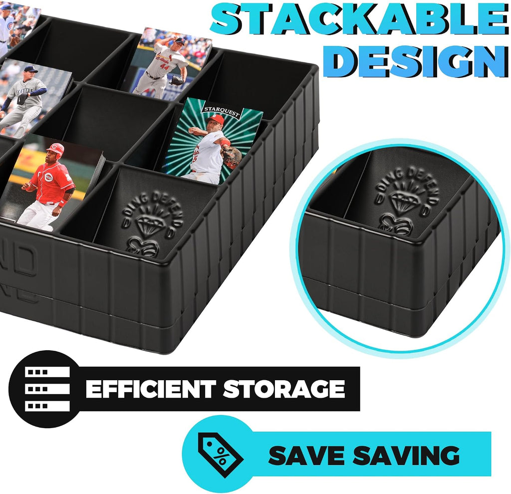 Trading Card Storage Tray – 15 Compartment Sorting Organizer for Sports Cards