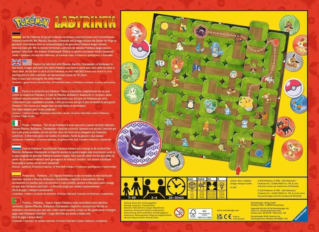 Pokémon Labyrinth Board Game – Ravensburger Shifting Maze Family Game