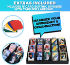 Trading Card Storage Tray – 15 Compartment Sorting Organizer for Sports Cards