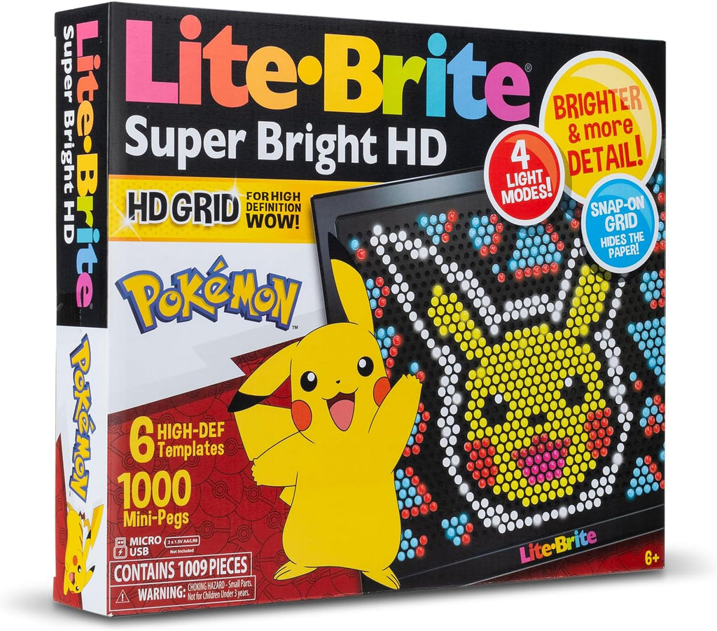 Pokémon Light-Up Peg Art Set – HD LED Grid Craft Kit with 1,000 Mini Pegs