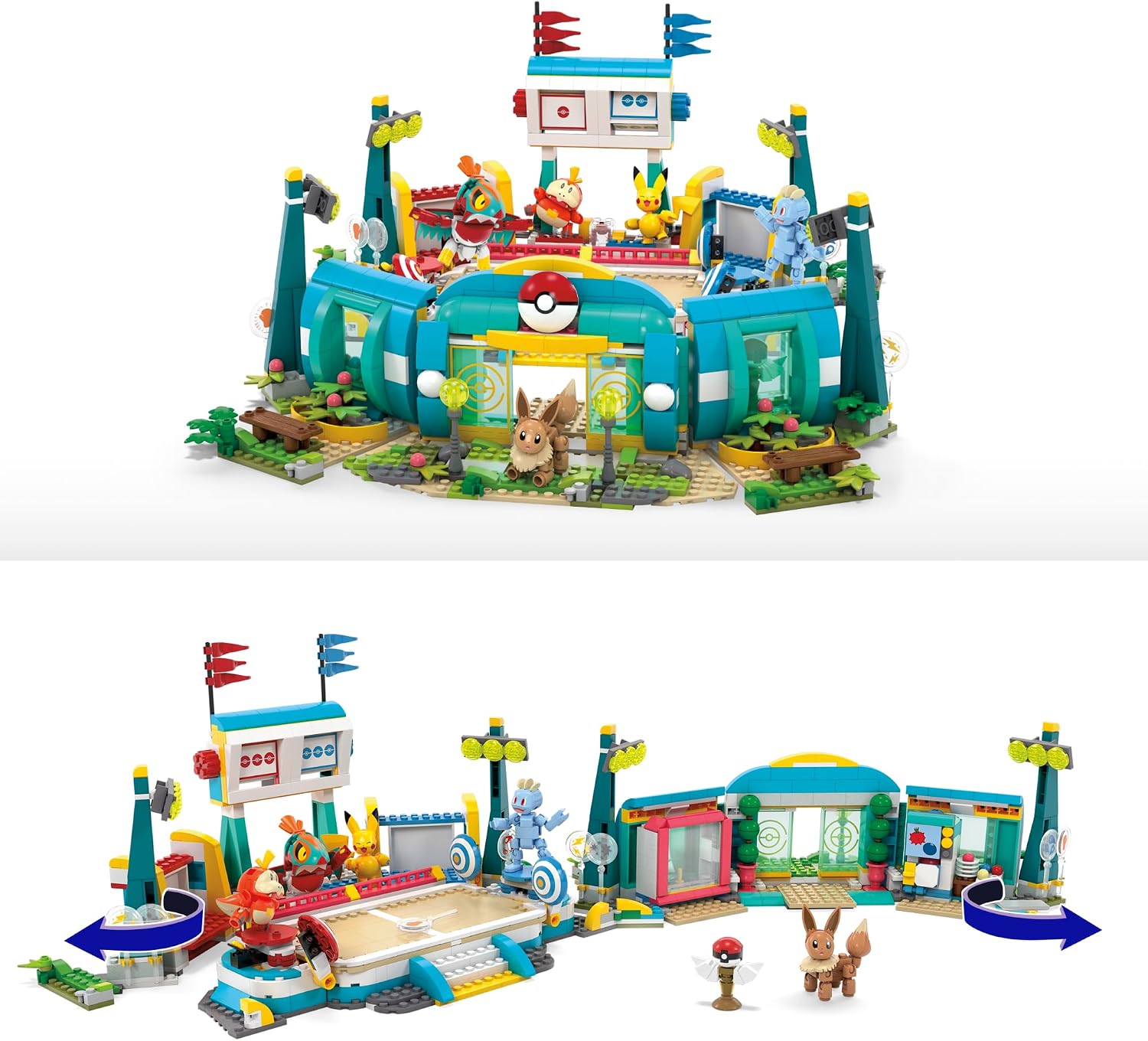 MEGA Pokémon Training Stadium Building Set – 1101 Pieces with 5 Figures & Battle Play