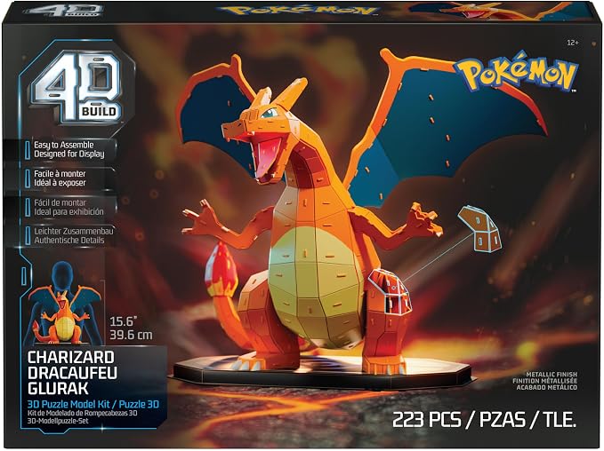 4D Build Pikachu 3D Puzzle – Pokémon Model Kit with 201 Pieces for Display