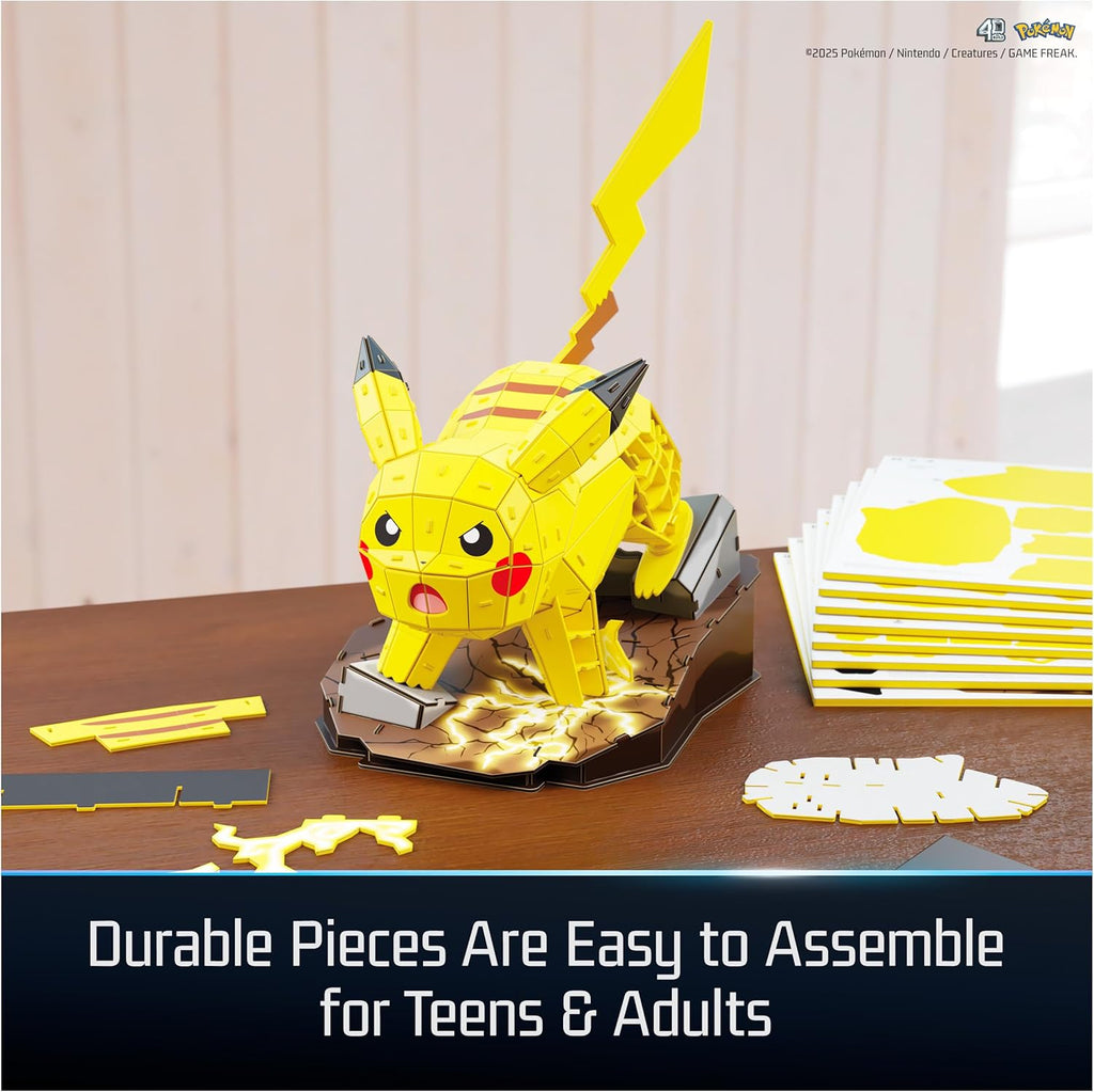 4D Build Pikachu 3D Puzzle – Pokémon Model Kit with 201 Pieces for Display