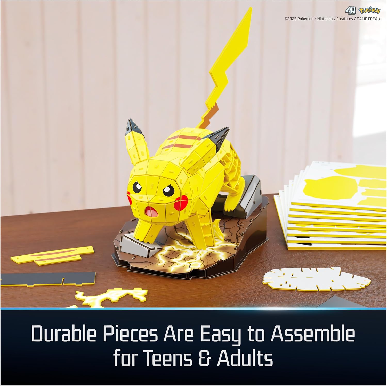 4D Build Pikachu 3D Puzzle – Pokémon Model Kit with 201 Pieces for Display